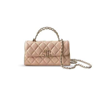 CHANEL FLAP PHONE HOLDER WITH CHAIN GRAINED SHINY AP3238 (18*10*4.5cm)